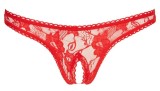 Chilotei tanga din dantela florala cu decupaj in zona intima String lace,, COTELLI LINGERIE