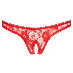 Chilotei tanga din dantela florala cu decupaj in zona intima String lace,
