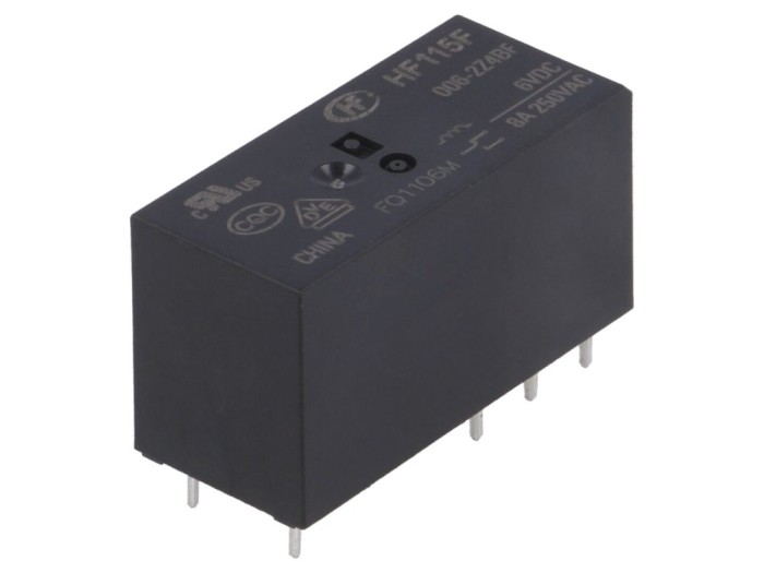 Releu electromagnetic DPDT 6VDC 8A
