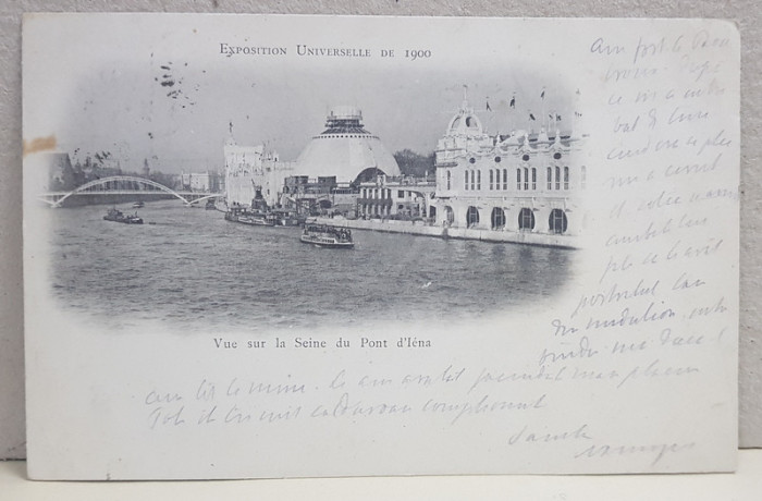 A.D. XENOPOL CATRE ELIZA XENOPOL * , CARTE POSTALA ILUSTRATA , EXPOZITIA UNIVERSALA PARIS , CIRCULATA , CLASICA , 1900