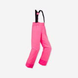 Pantalon impermeabil călduros schi pe p&acirc;rtie - 100 Roz Fluo Copii, Wedze