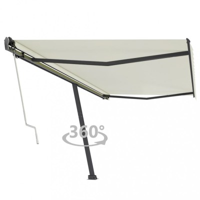 vidaXL Copertină autonomă retractabilă automat, crem, 500x350 cm 3069867 foto