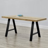 Set Model2 California 2 bucati picioare masa 70 x 10 x 72 cm metal/negru [en.casa] HausGarden Leisure