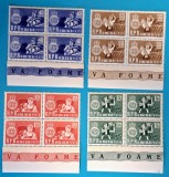 TIMBRE ROM&Acirc;NIA LP555/1963 CAMP. MOND. &Icirc;MPOTRIVA FOAMETEI -Bloc de 4 MNH