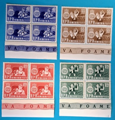 TIMBRE ROM&amp;Acirc;NIA LP555/1963 CAMP. MOND. &amp;Icirc;MPOTRIVA FOAMETEI -Bloc de 4 MNH foto