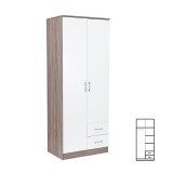 Cumpara ieftin Dulap Miami 80x205 cm alb-stejar York