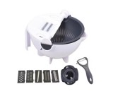 Razatoare manuala de legume cu bol si strecuratoare, 5 lame de taiere