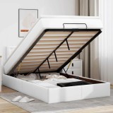 vidaXL Cadru de pat otoman cu saltea alb 120x190 cm piele artificială 3311294
