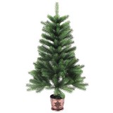 Brad de Crăciun artificial, ace cu aspect natural, 90 cm, verde