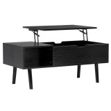 Masuta de cafea cu blat rabatabil si spatiu de depozitare, cadru metalic si PAL, 100x50x43 cm, negru Household NewTrend