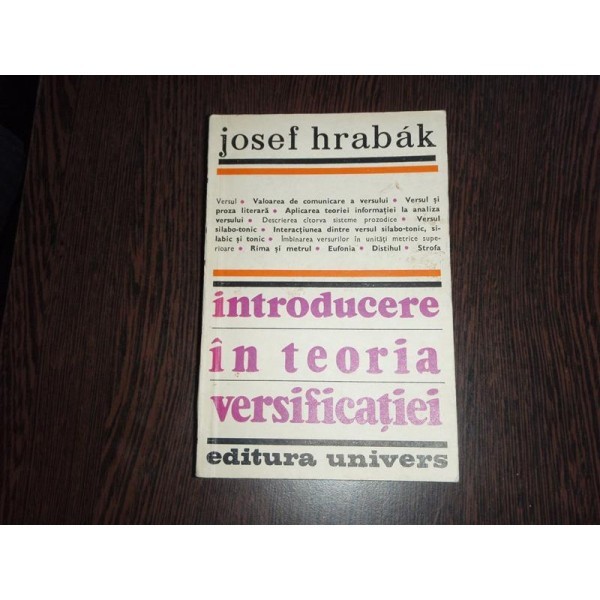 INTRODUCERE IN TEORIA VERSIFICATIEI - JOSEF HRABAK