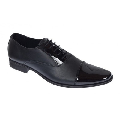 Pantofi eleganti barbati din piele naturala - Model cu varf lacuit Nicholas foto