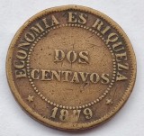 510. Moneda Chile 2 centavos 1879 (tiraj 479.000 buc)
