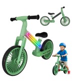 Bicicleta fara pedale cu LED Trike Fix Glow verde