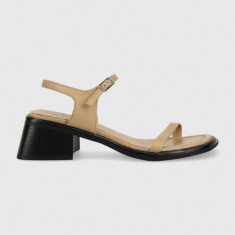 Vagabond Shoemakers sandale de piele INES femei, culoarea bej, cu toc drept