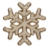 Autocolant Decorativ Craciun, Fulg 3D, Bej Sampanie, 15x15cm, Glitter, Oem
