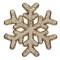 Autocolant Decorativ Craciun, Fulg 3D, Bej Sampanie, 15x15cm, Glitter