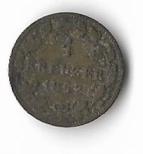 Moneda 1 kreuzer 1862, Wurttemberg - Germania, billon foto