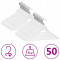 Gossi set de umerase anti-alunecare, 50 buc. alb, lemn esenta tare