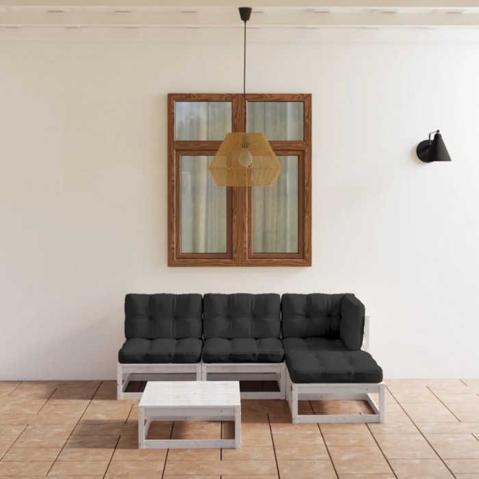 Gossi set mobilier de gradina cu perne, 5 piese, lemn masiv de pin