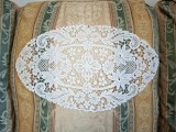 Mileu/ Centru de masa Vintage, Dantela manuala- Brussels Duchesse Bobbin Lace
