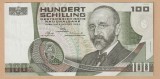 (1) BANCNOTA AUSTRIA - 100 SCHILLING 1984 (2 IANUARIE 1984) PORTRET EUGEN BOHM VON BAWERK, STARE FOARTE BUNA