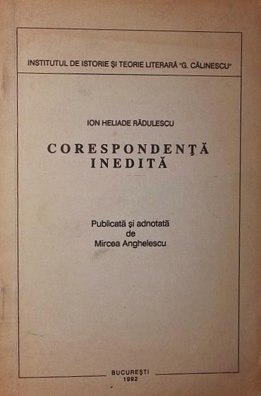 CORESPONDENTA INEDITA