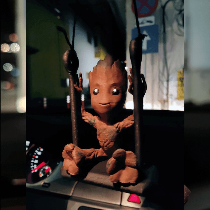 Groot - Decor oglindă retrovizoare, Pictat Manual - 8 cm