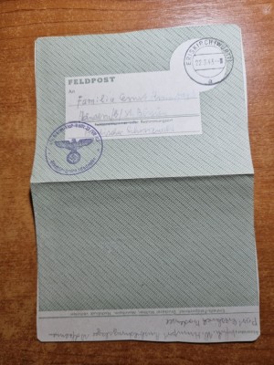 scrisoare cu stampila svastica - al 2-lea razboi mondial - din anul 1943 foto