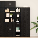 VidaXL Highboard Negru Stejar 30x42,5x185 cm Lemn Prelucrat