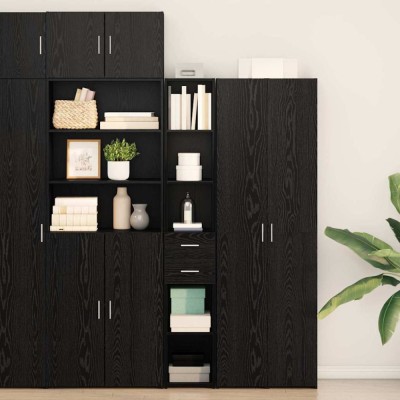 vidaXL Bufet cu sertar Stejar negru 30 x 42.5 x 185 cm Lemn compozit 868741 foto