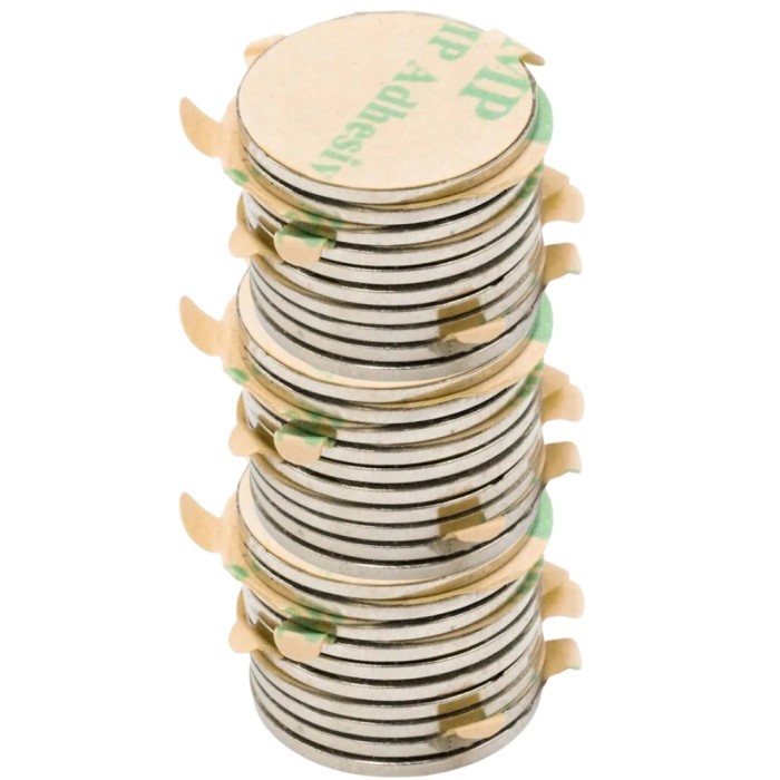 Set 100 magneti neodim, autoadezivi, rotunzi, universali, diverse activitati, 15x1 mm