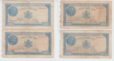 ROMANIA - LOT 5000 LEI 02.05+18.10 1944 + 5000 LEI 20.03+21.08 1945, B1.186