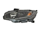 Far Honda Civic, 2019-12.2021, partea stanga, cu LED daytime running light; Type= USA; H11+HB3+WY21W; manual; negru; Omologare SAE; halogen,