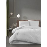 Lenjerie Damasc Lux Policotton pat dublu 200x220 -ALB