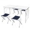 Set camping masă reglabilă &icirc;nălțime/4 scaune pliabile 120x60 cm