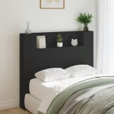 Cumpara ieftin Tăblie cu dulap și LED, negru, 120x16,5x103,5 cm