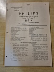 manual de utilizare si reparatie radioul philips 895 X - din anul 1939