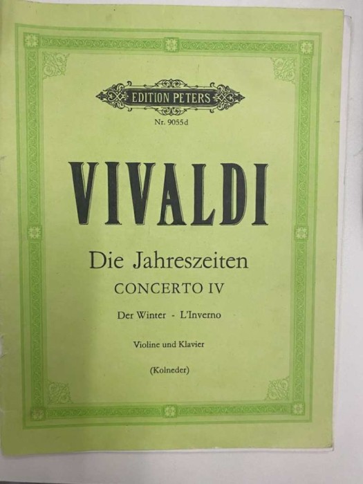 Partitura Vivaldi Anotimpurile partea a 4-a Iarna