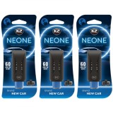 Pachet 3 x Odorizant auto grila ventilatie Puf-Puf K2 Neone New Car (Unisex)