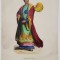 COSTUM ORIENTAL CASTA SUPERIOARA , GRAVURA COLOR , SECOLUL XIX