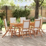 vidaXL Set mobilier de grădină, 7 piese, lemn masiv acacia/textilenă 3279297