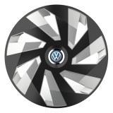 Set 4 Capace Roti, potrivite jantelor de R16, pentru Volkswagen, model vector black and silver, Autohelix MSA