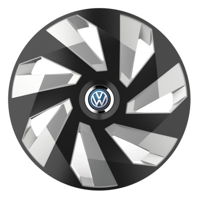 Set 4 Capace Roti, potrivite jantelor de R16, pentru Volkswagen, model vector black and silver foto