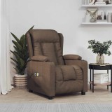 VidaXL Fotoliu de masaj electric, maro, material textil