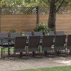 VidaXL Set de masă pentru grădină 17 pcs Negru Oțel 3335872