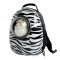 Rucsac transport animale de companie, tip capsula, impermeabil Zebra