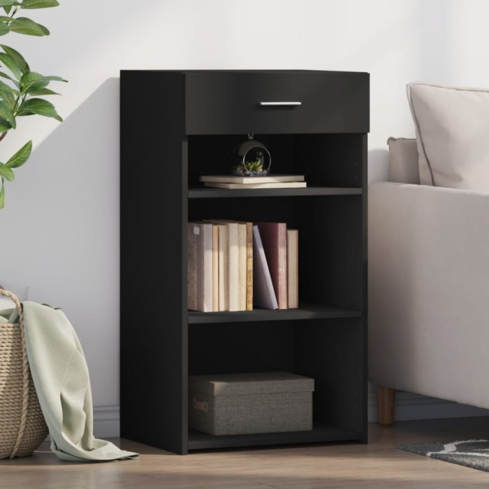Gossi dulap, negru, 50x42,5x93 cm, lemn prelucrat