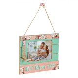 Ramă Foto Decorativă, Model &quot;Best Mom Ever&quot;, Lemn, Culori Somon și Verde, 22x16.9cm, Oem