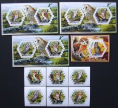 R.DU TCHAD-BUFNITE-SET 6 V.+4 S/Sh.NEOBLITERATE-DANTELATE-MNH** - EP 053
